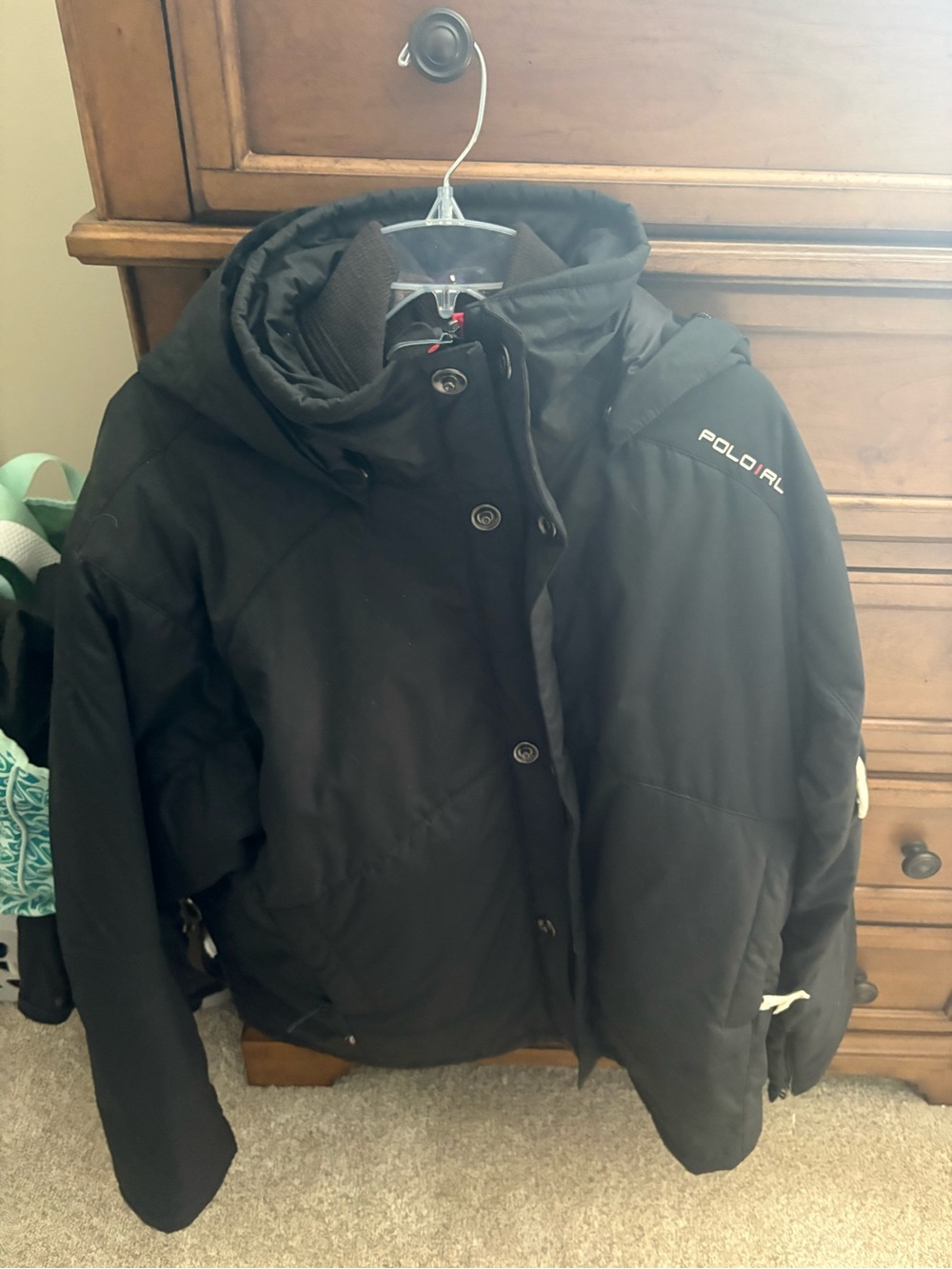 Polo by Ralph Lauren Black Hooded Puffer Jacket